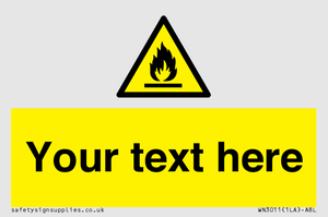 Custom flammable sign